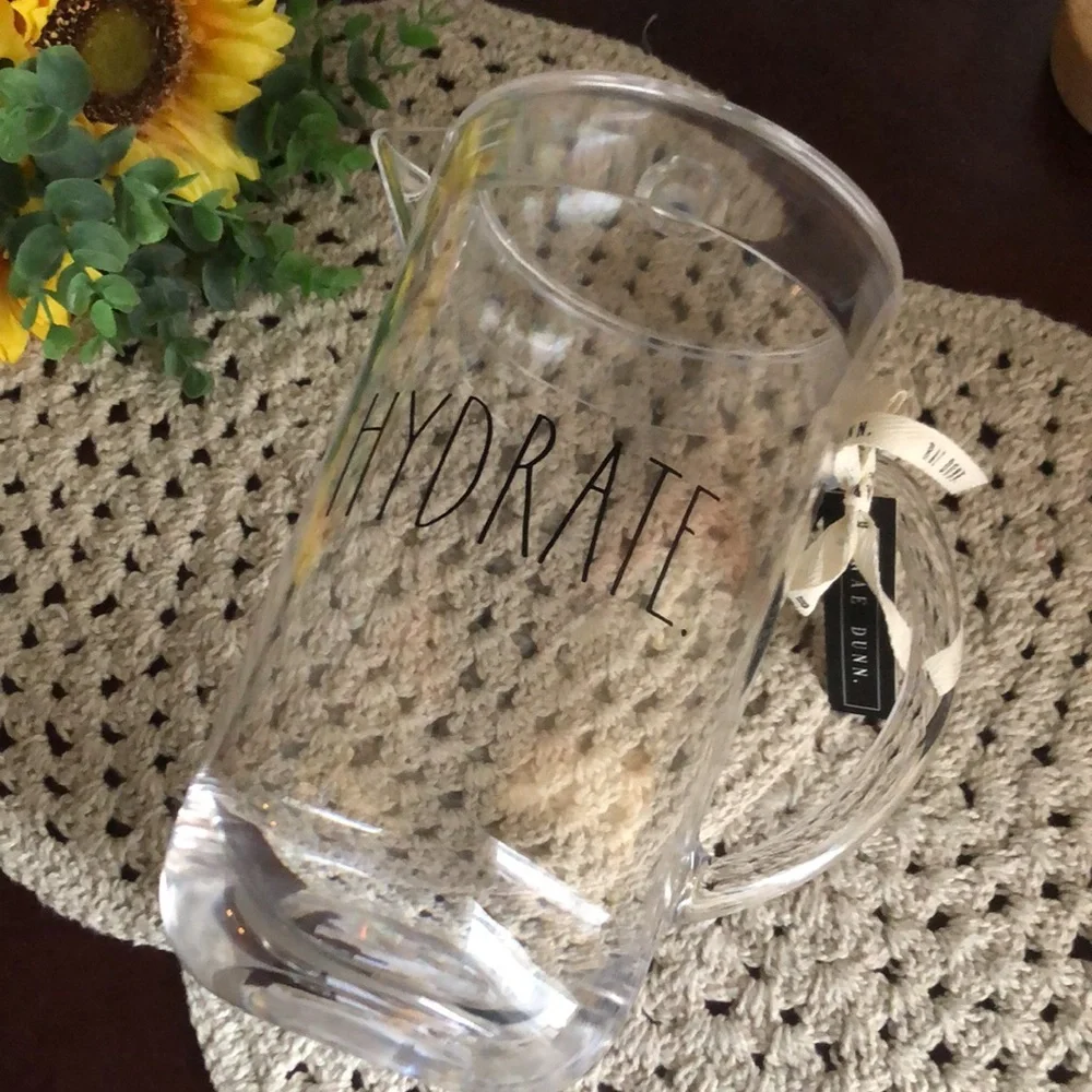 Rae Dunn Clear Acrylic Pitcher with “Hydrate” text - Picture 6 of 9